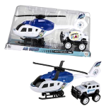 Friction Helicopter & Police Vehicle 29cm - 2 piece set